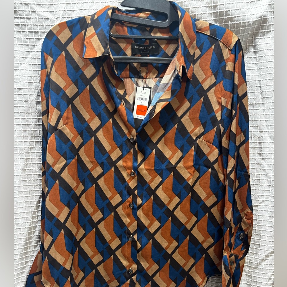 Banana Republic Multicolor Geometric Blouse